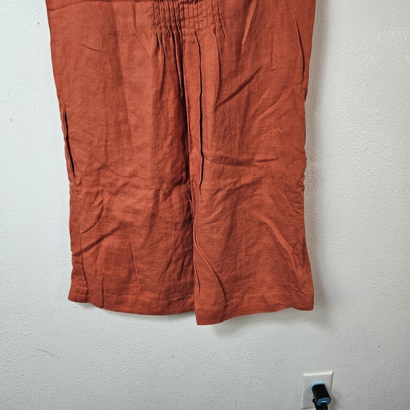 Garnet Hill Linen Sleeveless Dress Size 10 Pockets - Picture 2 of 7